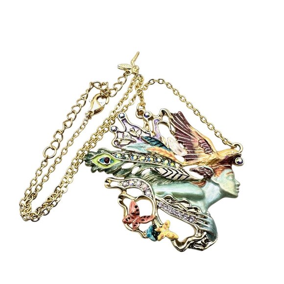Kirks Folly Womens Necklace Gold Tone Josephine Wall Spirit of Flight - Picture 3 of 3